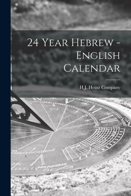 Front cover_24 Year Hebrew - English Calendar