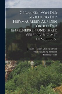 Couverture_Gedanken von der Beziehung der Freymaurerey auf den Orden der Tempelherren und ihrer Verbindung mit demselben.