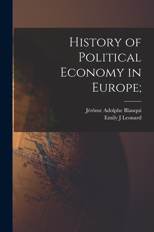 Couverture_History of Political Economy in Europe;