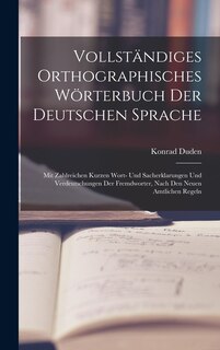 Couverture_Vollständiges Orthographisches Wörterbuch Der Deutschen Sprache