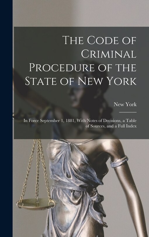 Couverture_The Code of Criminal Procedure of the State of New York