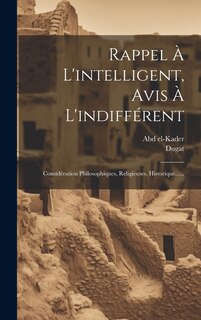 Couverture_Rappel À L'intelligent, Avis À L'indifférent