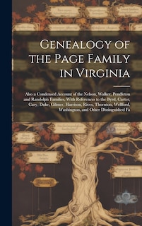 Front cover_Genealogy of the Page Family in Virginia