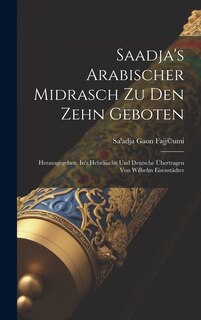 Front cover_Saadja's Arabischer Midrasch Zu Den Zehn Geboten