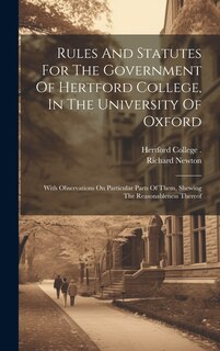 Couverture_Rules And Statutes For The Government Of Hertford College, In The University Of Oxford