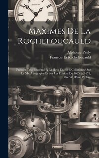Front cover_Maximes De La Rochefoucauld