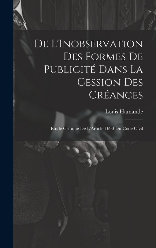 Couverture_De L'Inobservation Des Formes De Publicité Dans La Cession Des Créances