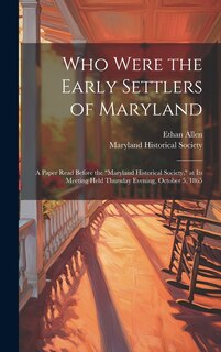 Front cover_Who Were the Early Settlers of Maryland