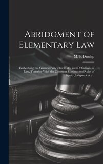 Front cover_Abridgment of Elementary Law