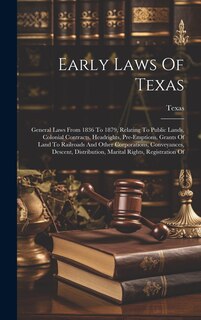 Front cover_Early Laws Of Texas