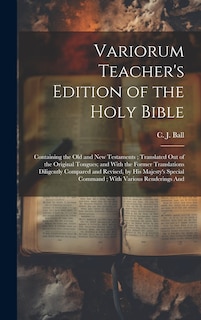 Couverture_Variorum Teacher's Edition of the Holy Bible
