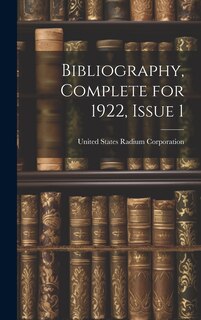 Couverture_Bibliography, Complete for 1922, Issue 1