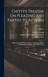 Front cover_Chitty's Treatise On Pleading and Parties to Actions