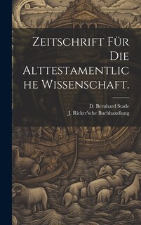 Front cover_Zeitschrift Für Die Alttestamentliche Wissenschaft.