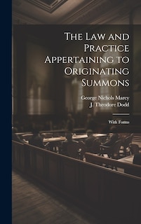 Couverture_The Law and Practice Appertaining to Originating Summons