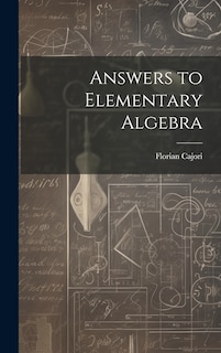 Front cover_Answers to Elementary Algebra