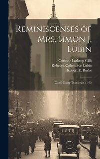 Front cover_Reminiscenses of Mrs. Simon J. Lubin