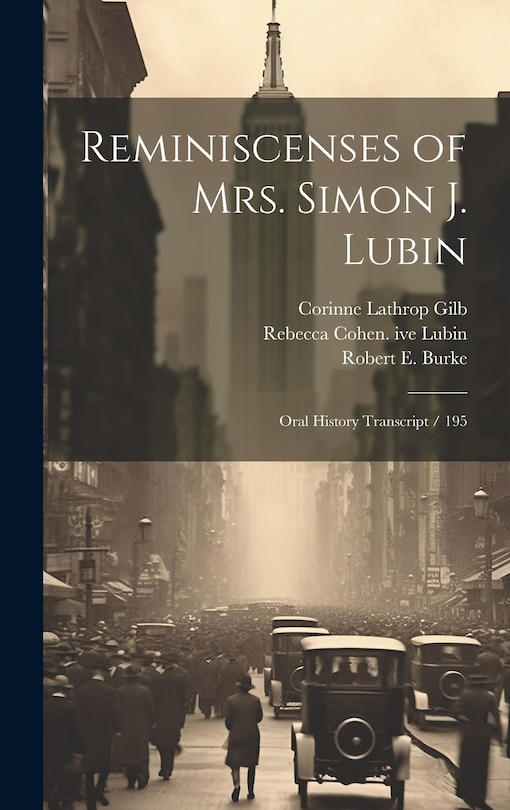 Front cover_Reminiscenses of Mrs. Simon J. Lubin