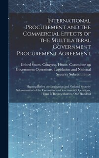 Front cover_International Procurement and the Commercial Effects of the Multilateral Government Procurement Agreement