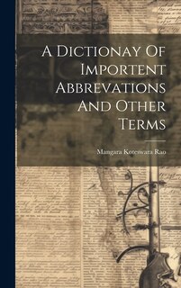 Front cover_A Dictionay Of Importent Abbrevations And Other Terms