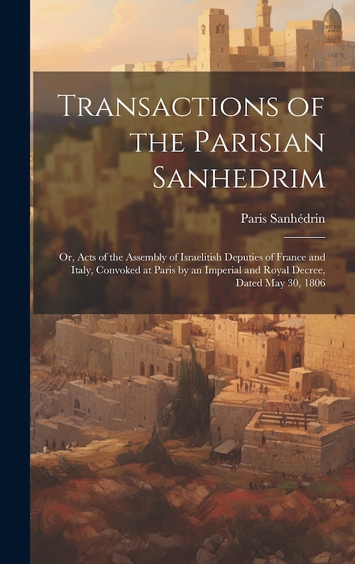 Couverture_Transactions of the Parisian Sanhedrim