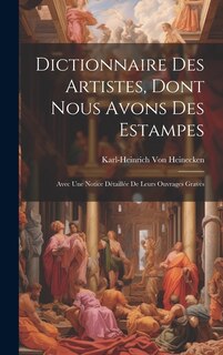 Couverture_Dictionnaire Des Artistes, Dont Nous Avons Des Estampes