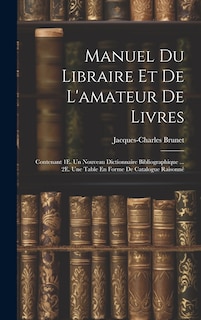 Front cover_Manuel Du Libraire Et De L'amateur De Livres