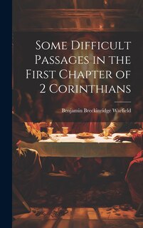 Couverture_Some Difficult Passages in the First Chapter of 2 Corinthians
