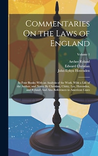 Front cover_Commentaries On the Laws of England