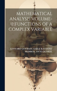 Front cover_Mathematical Analysis Volume-1i(functions of a Complex Variable