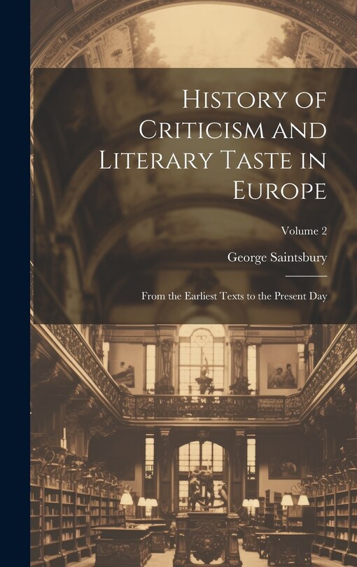 Front cover_History of Criticism and Literary Taste in Europe