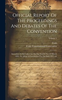 Front cover_Official Report Of The Proceedings And Debates Of The Convention