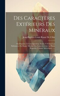 Couverture_Des Caractères Extérieurs Des Minéraux