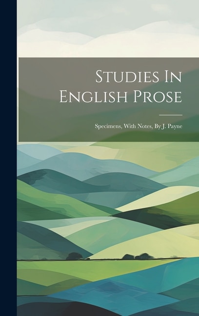 Couverture_Studies In English Prose