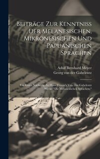 Couverture_Beiträge Zur Kenntniss Der Melanesischen, Mikronesischen Und Papuanischen Sprachen