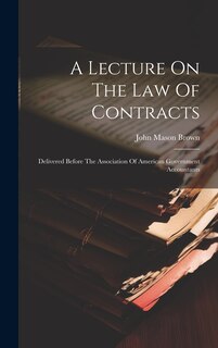 Couverture_A Lecture On The Law Of Contracts