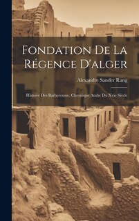 Front cover_Fondation De La Régence D'alger