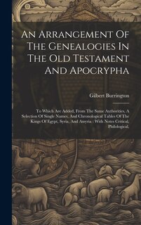 Front cover_An Arrangement Of The Genealogies In The Old Testament And Apocrypha