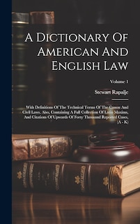 Front cover_A Dictionary Of American And English Law