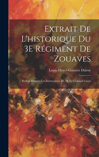 Couverture_Extrait De L'historique Du 3E Régiment De Zouaves