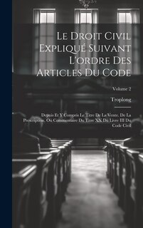 Couverture_Le Droit Civil Expliqué Suivant L'ordre Des Articles Du Code