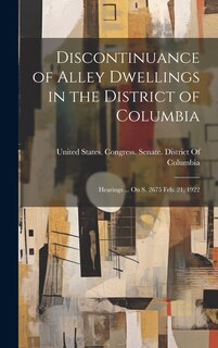 Couverture_Discontinuance of Alley Dwellings in the District of Columbia