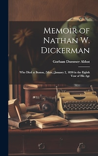 Front cover_Memoir of Nathan W. Dickerman
