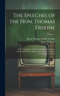 Front cover_The Speeches of the Hon. Thomas Erskine