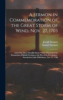 Front cover_A Sermon in Commemoration of the Great Storm of Wind, Nov. 27, 1703
