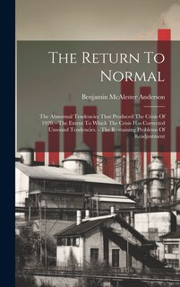 Couverture_The Return To Normal