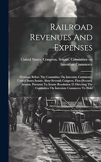 Front cover_Railroad Revenues And Expenses