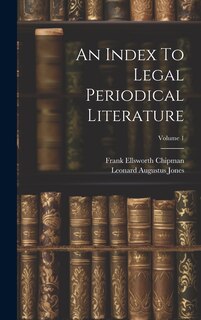 Front cover_An Index To Legal Periodical Literature; Volume 1