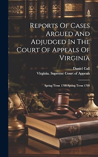 Front cover_Reports Of Cases Argued And Adjudged In The Court Of Appeals Of Virginia