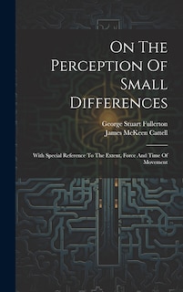 Front cover_On The Perception Of Small Differences